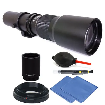 Vivitar 500mm/1000mm F/8 Telephoto Lens For Canon EOS 80D 70D 60D + 2X Converter • $97.99