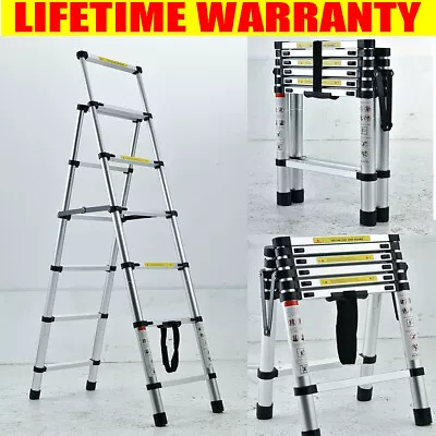 Step Ladder A-Frame Aluminum Extension Ladder Telescoping Ladder Folding Steps • $80.30