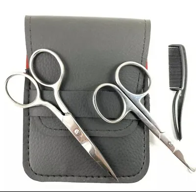 1 Set Beard Mustache Nose Ear Scissors Comb Trimming Kit Facial Hair Trimmer • $14.95