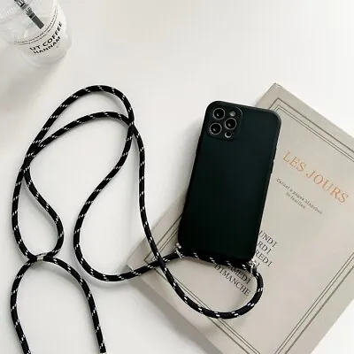 Crossbody Necklace Strap Lanyard Cord Liquid Silicone Phone Case For IPhone 13  • $20.19