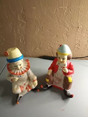 Two Vintage Ceramic Clowns Figurines 7 Inches Tall • $9.99