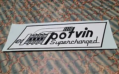 Original 10  POTVIN BLOWer DECAL Hot Rod Drag RACING FlatHead NHra GASSer VTg V8 • $29.99