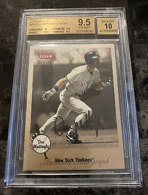 2002  Fleer Greats: Don Mattingly Auto BGS 9.5 / 10 Auto Short Printed 🔥🔥🔥 • $699