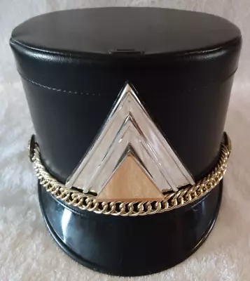 Marching Band Hat Black Silver Gold Size SMALL Metal  Chain Chin Strap • $12.99