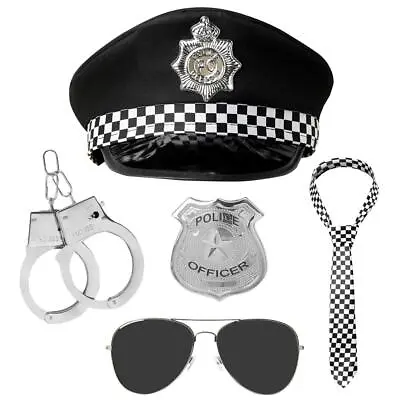 Mens Police Fancy Dress Costume Acessories Halloween Stag Do Policeman 5pc Cops  • £15.95