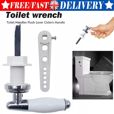 White Traditional Ceramic Bathroom Flush Cistern Lever Toilet Handle Replacement • £9.17