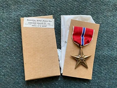 $25.41 • Buy Original WW2 US Military Bronze Star Medal - Full Size - Boxed - 1945 Dated MINT