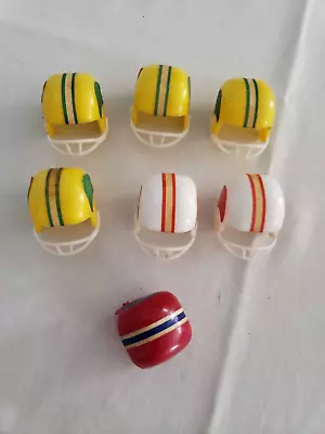 Lot Of 7 Miniature Plastic Football Helmets WILTON HONG KONG CAKE TOPPERS • $19.95