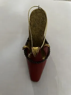 Metropolitan Museum Of Art Harlequin Shoe Christmas Ornament Gold And Red • $10