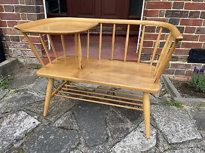 £298.98 • Buy Vintage Chippy Heath Spindle Telephone Table Seat Mid Century Ercol Style Solid