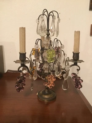 $7000 • Buy Antique Brass Crystal Candelabra Made In France 