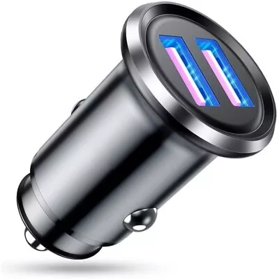 USB Car Charger [Dual QC3.0 Port] 36W/6A [All Metal] Fast Car Charger Adapter • £8.99