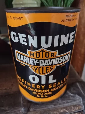 Vintage 1946  Harley Davidson Motorcycle Oil Can 105-5 Not Full Has Copyright  • $105.50
