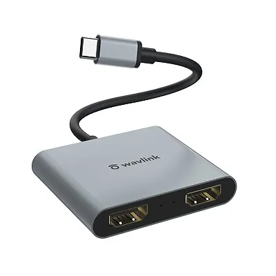 WAVLINK USB-C To Dual 4k HDMI MST Adapter Type C To HDMI Multi Monitor Converter • $35.69