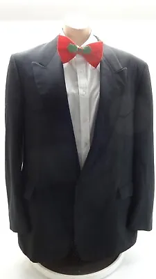 Amarossi Mens Vintage Black Wool Tuxedo Jacket Satin Lapels Western Styling 46l • $45