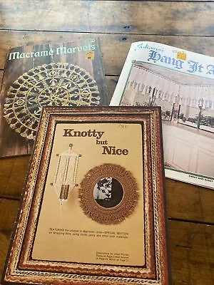 Lot Of 3 Vintage 1970s Macrame Pattern Books Curtains Plants Wall Hangings Decor • $12.76