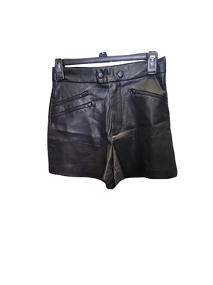 $35 • Buy ZARA FAUX LEATHER SHORTS BLACK SIZE XS 4 Pockets