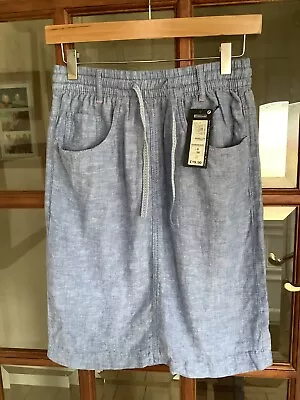 Bnwt Marks & Spencer Collection Chambray Blue Denim Skirt Size 8 Rrp £19.50 • £9.99