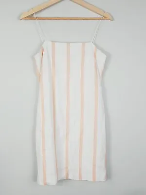 MAURIE + EVE Womens Size 8 Striped Linen Sleeveless Dress • $48.26