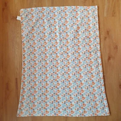 Baby Pram Blanket Blankie Comforter Soother Orange Blue Spots  • £11.99