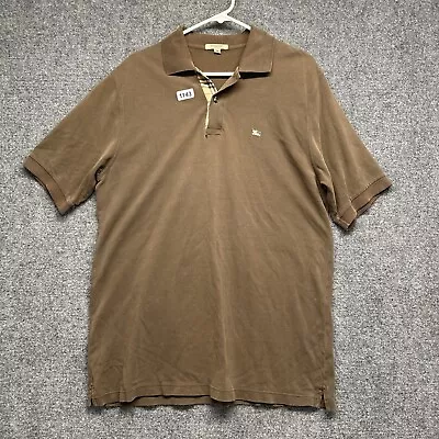 Burberry London Polo Adult Size Medium Brown Short Sleeve Men’s Button Up • $24.99