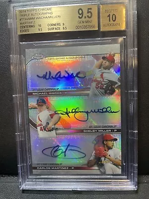 2014 Topps Chrome Triple Auto Wacha/Miller/Martinez #'D/5 BGS 9.5 • $160.97