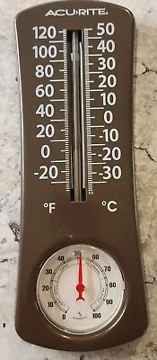 Vintage Brown Metal Acu-Rite Thermometer • $10