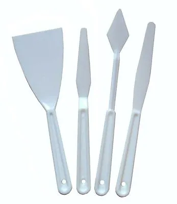 Set 4 Plastic Palette Knives Knife Set Artist Oil Paint Painting Spatula Tools • £3.25