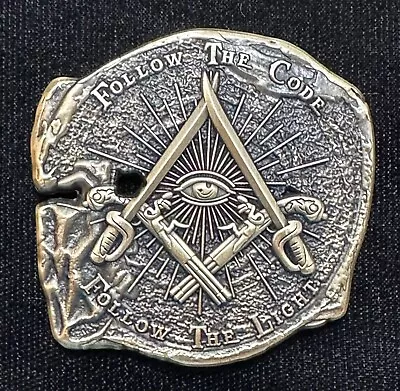 Doubloon Pirate Challenge Coin With Freemason Masonic Symbols Antique Gold • $25