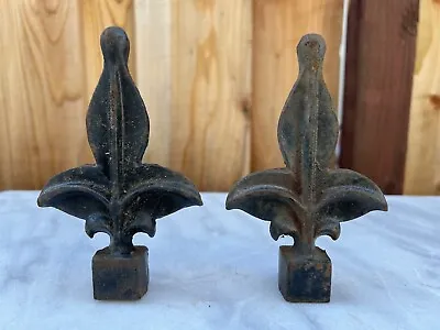 Lot Of 2 Large Vintage Ornate Cast Iron Fence Finials • $15