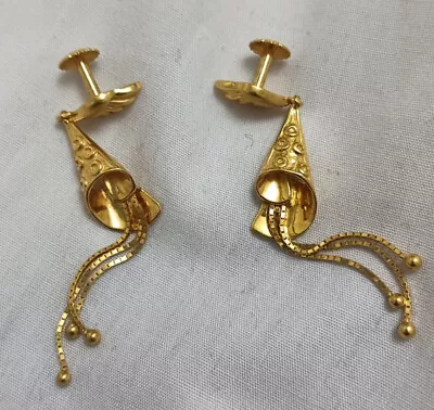 Pair Of Pure 22ct Gold Screw Type Earrings Total Weight 6.8g • £599