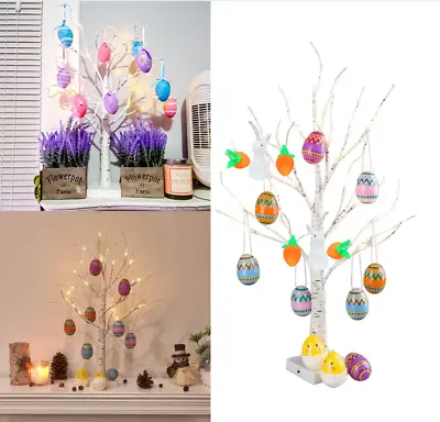 £9.95 • Buy 24 LED Twig Birch Table Tree Lights White Easter Holiday 2FT Branch Lamp Decor