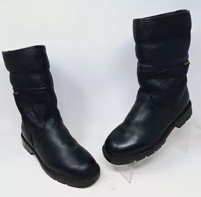 Blondo Womens Shearling Lined Black Leather VTG Pull On Winter Snow Boots Sz 10 • $74.95