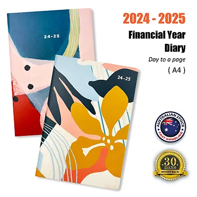 2024 - 2025 Financial Year Diary A5 Week To A Page Hard Cover Planner Organiser • $14.95