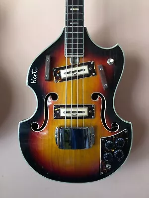 Vintage 70s Kent Violin Bass 30 In. Scale Superbly Crafted In Japan + Hard Case  • $695