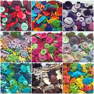 Assorted Mixed Buttons  Arts Crafts Sewing Card Making 20+ Colours / Designs  • £13.49