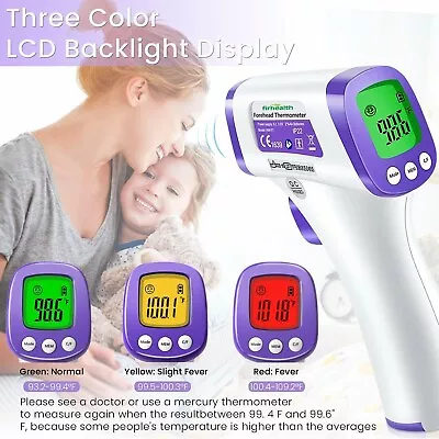 Non-Contact Thermometer For Adults Kids High Accurate Readings Infrared Forehead • $24.99