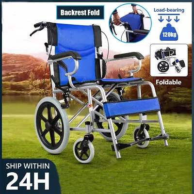 Foldable Wheelchair Elderly And Disabled 16  Lightweight Soft Mobility Aid • $135.77