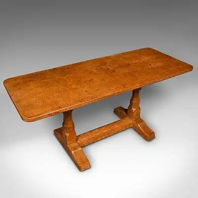Vintage Coffee Table English Oak Cotswold School After Mouseman 20th Century • $1888.11