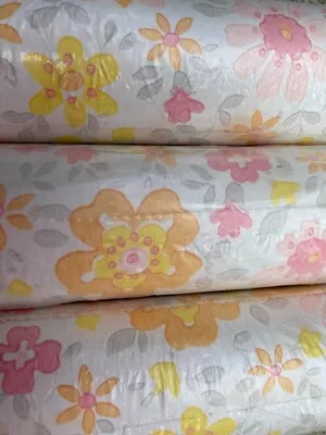 £60 • Buy TREND DECOR Genuine Vintage 60s 70s Wallpaper 3 Rolls Floral Retro British Print
