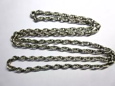Vintage SOLID SILVER 24  Long ROPE LINK NECKLACE CHAIN - 11.9g • £6.50