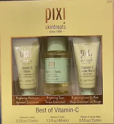 PIXI Skintreats  Best Of Vitamin -C- LOTION  15ml -TONIC 40ml -CAVIAR BALM 15 Ml • £9.95