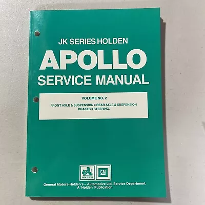 Holden Apollo JK Series Service Manual Volume No. 2 Front Axel & Suspension • $49.99