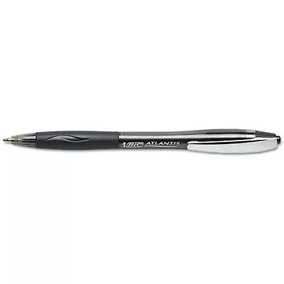 £19.97 • Buy BIC Atlantis Retractable Pen Medium Ballpoint Black Pen Pack Of 12 #14347