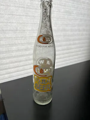 Vintage A & W Sugar Free Root Beer Glass Soda Bottle 16 Oz 1 Pint • $5