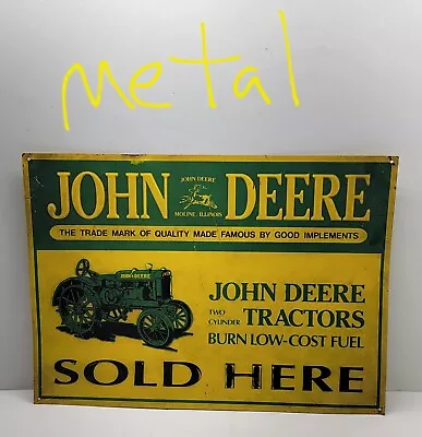 Vintage John Deere Moline Illinois Metal Sign Original Embossed Raised Letters  • $99.99