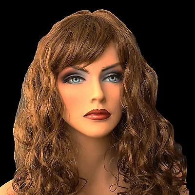 18  Long Brown Synthetic Curly Wavy Hair Wig For Cosplay Party Fancy Dress NEW • $7.99