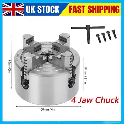 4  4 Jaw Independent Lathe Chuck Strong Clamping Force Workholding Tool • £38.99