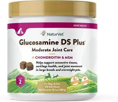 NaturVet GLUCOSAMINE - DS Plus MSM And Chondroitin Soft Chews For Dogs 120 COUNT • $30.99