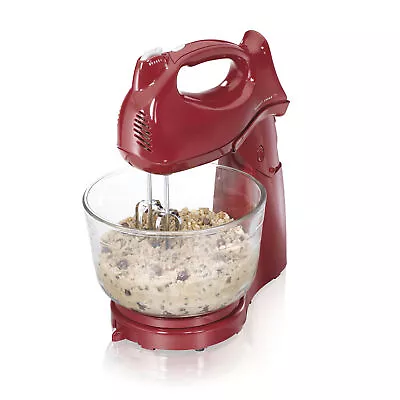 Power Deluxe Stand And Hand Mixer 6 Speeds 4 Quarts Red 64699 • $28.79